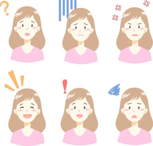 女性顔表情素材１